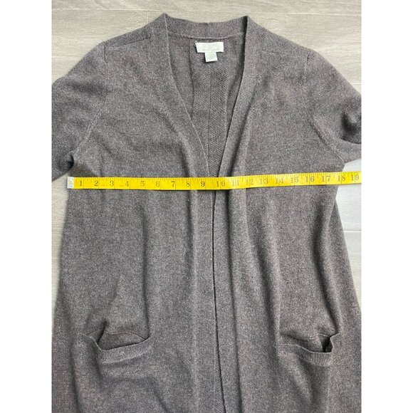 Womens Sweater ST TROPEZ tan 100% cashmere long open duster cardigan size M - Picture 2 of 8